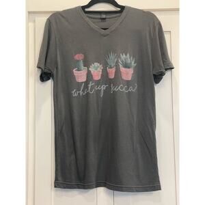 Tultex "What up Succa?" short sleeve tshirt M gray